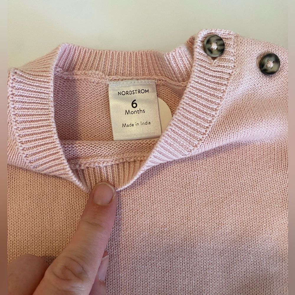 Nordstrom Baby Ruffled Sweater and Pants Set Pink 6M NWT - Picture 3 of 4